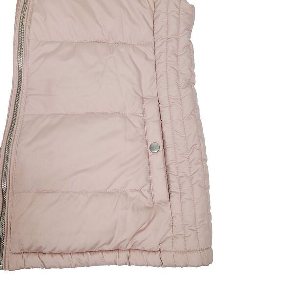 Old Navy Puffer Vest M Dusty Pink Full-Zip Fleece Lined Sleeveless Jacket - Picture 3 of 11